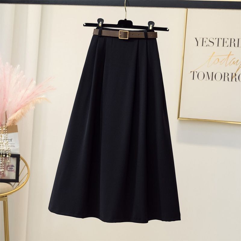 High Waist Drooping Large Skirt.
