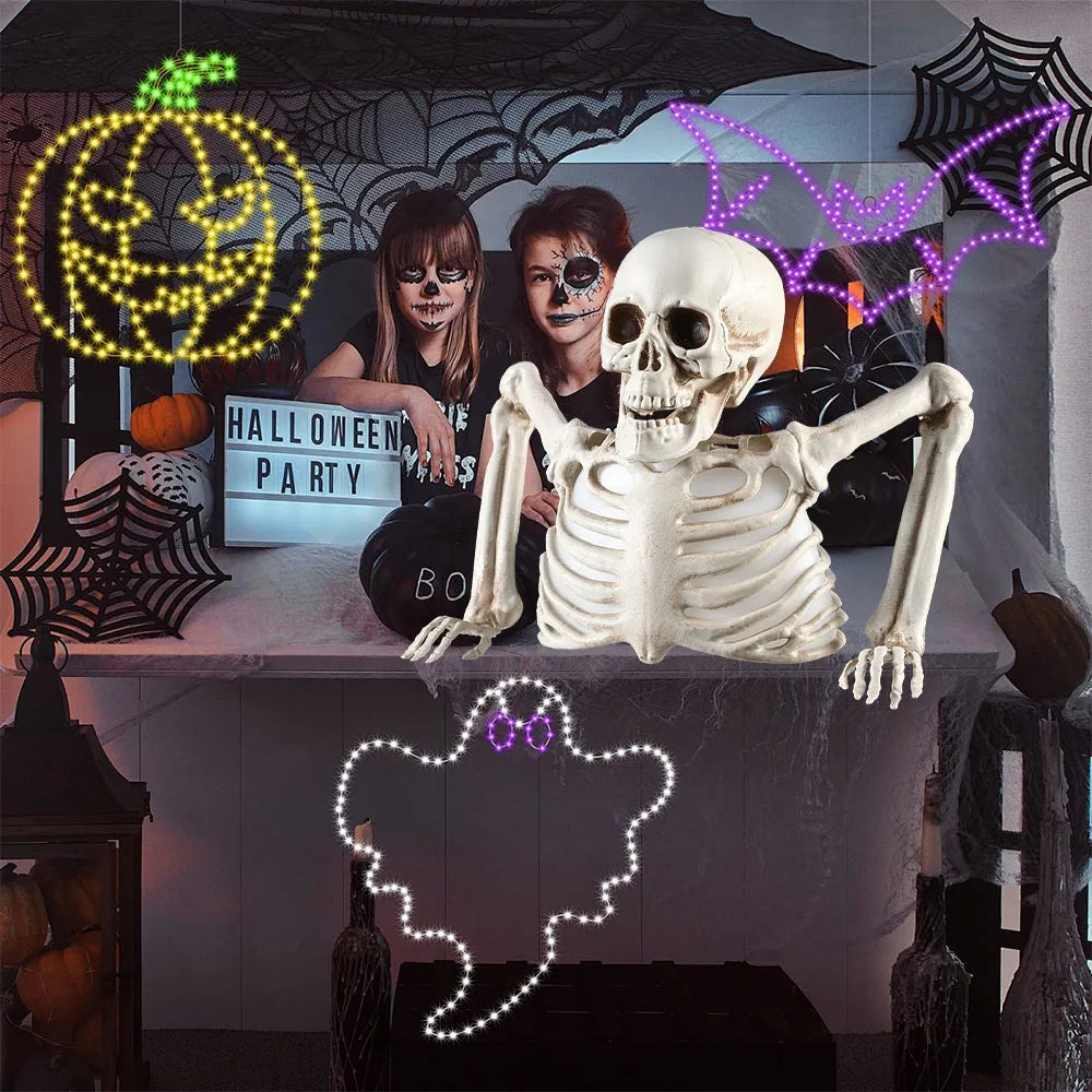 Halloween Decorations Glowing Skull Skeleton