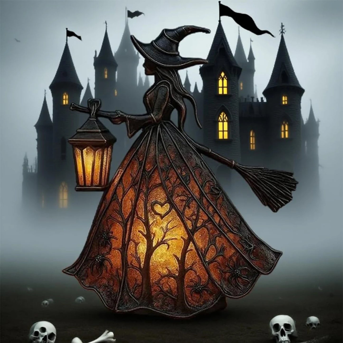 Halloween Witch Lamp